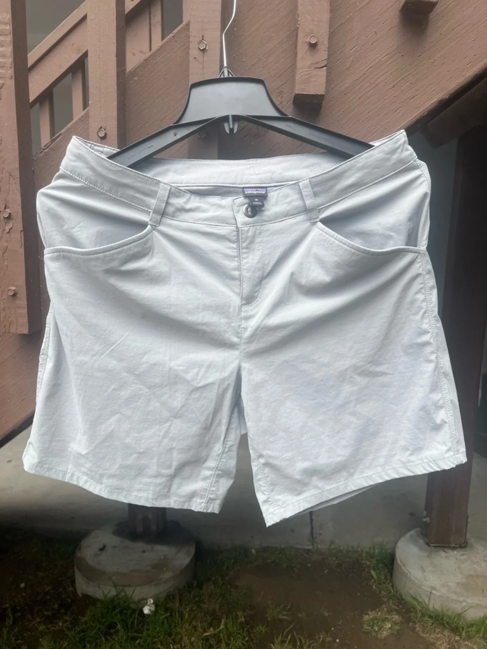 Patagonia Hikin  Gray Performance Flat-Front Shorts